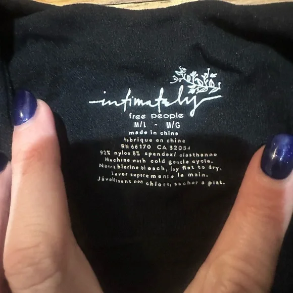 Free People Intimately Black Sleeveless Body Suit Stretch‎ M/L - Picture 2 of 4